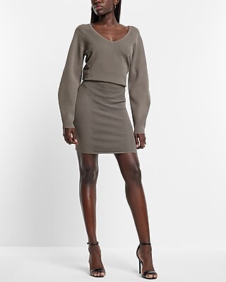 Body Contour High Waisted Ribbed Mini Sweater Skirt