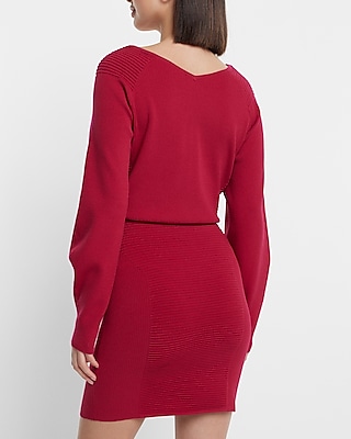 Body Contour High Waisted Ribbed Mini Sweater Skirt