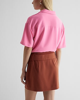 High Waisted Belted Mini Skirt