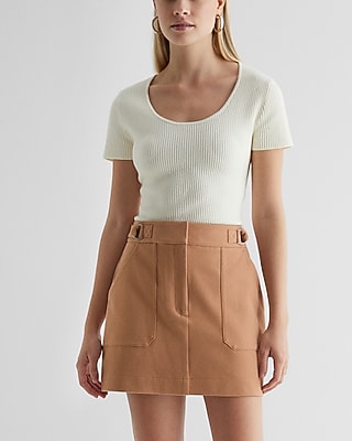 Super High Waisted Utility Mini Skirt