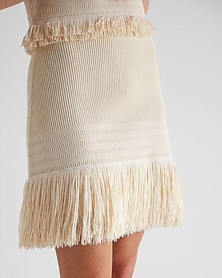 Express suede fringe outlet mini skirt