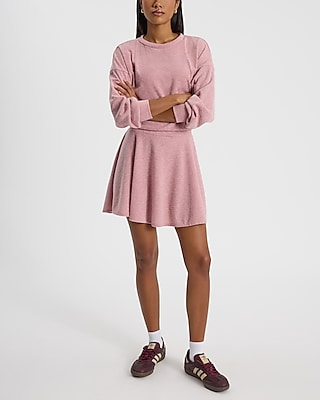 High Waisted Sweater Skater Mini Skirt