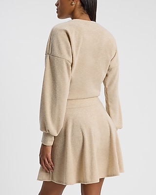 High Waisted Sweater Skater Mini Skirt | Express