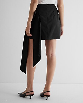 High Waisted Statement Bow Mini Skirt