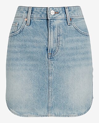 EX HR DENIM MINI CURVED HEM HEBRON 9310537:LIGHT DENIM 21:12