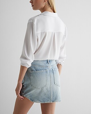 EX HR DENIM MINI CURVED HEM HEBRON 9310537:LIGHT DENIM 21:12