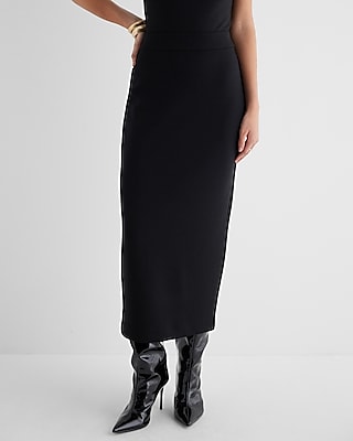 Super High Waisted Luxe Lounge Back Slit Maxi Skirt | Express