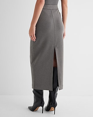 Super High Waisted Luxe Lounge Back Slit Maxi Skirt