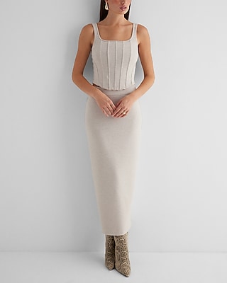 Super High Waisted Luxe Lounge Back Slit Maxi Skirt