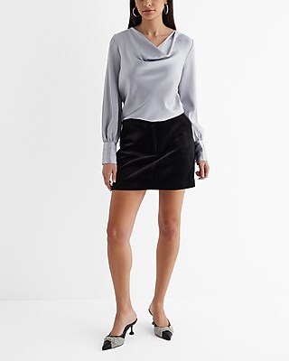 High Waisted Velvet Mini Skirt | Express