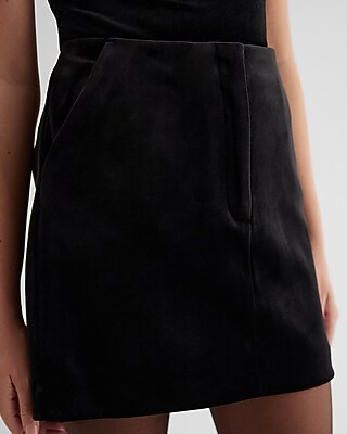 High Waisted Velvet Mini Skirt | Express