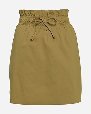 High Waisted Paperbag Mini Skirt