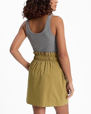 High Waisted Paperbag Mini Skirt