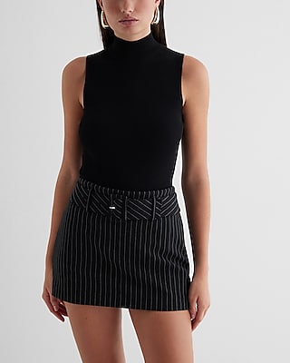 Low Rise Twill Belted Mini Skort | Express