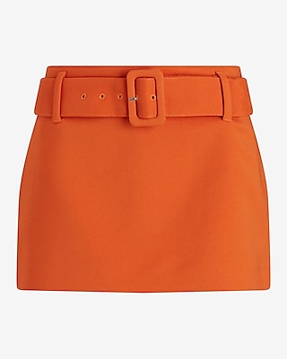 Low Rise Twill Belted Mini Skort