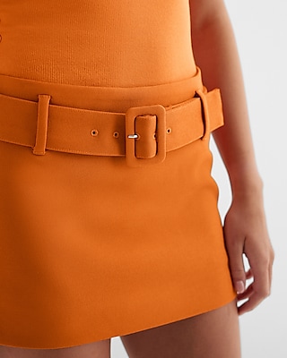 Low Rise Twill Belted Mini Skort