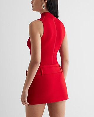 Low Rise Twill Belted Mini Skort - thumbnail 9
