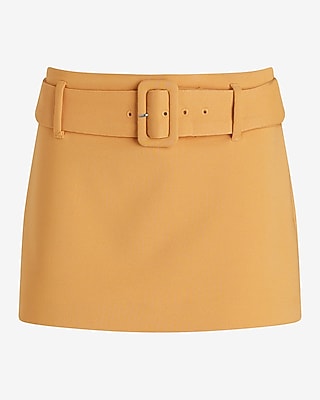 Low Rise Twill Belted Mini Skort - thumbnail 5
