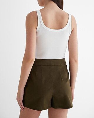 High Waisted Tie Waist Mini Cargo Skort