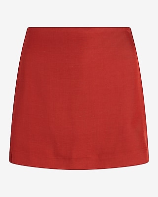 Editor Super High Waisted Linen-Blend Mini Skort