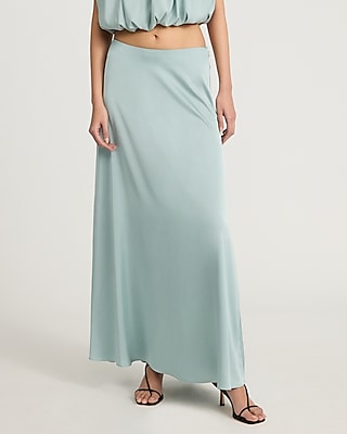 Satin High Waisted Maxi Skirt