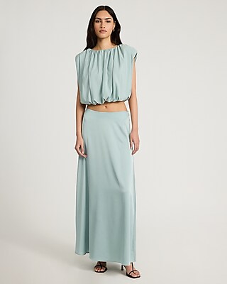 Satin High Waisted Maxi Skirt