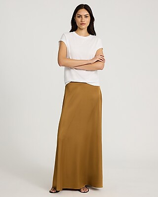Satin High Waisted Maxi Skirt