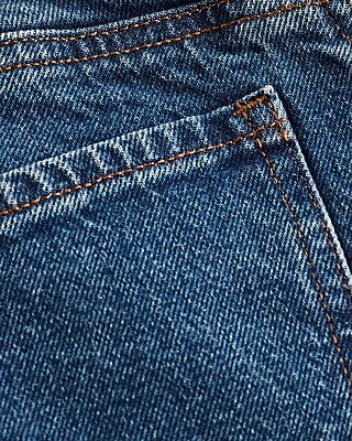 High Waisted Medium Wash Wrap Mini Denim Skort