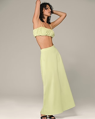 High Waisted Poplin Maxi Skirt