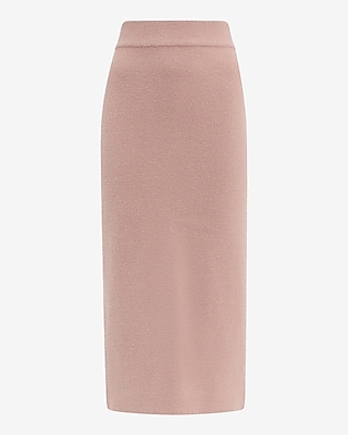 Metallic High Waisted Midi Sweater Skirt - image 4