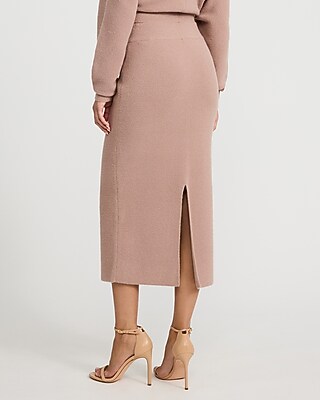 Metallic High Waisted Midi Sweater Skirt - image 2