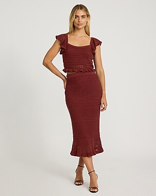 Crochet Midi Sweater Skirt