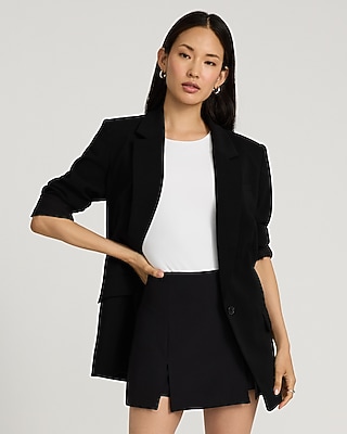 Studio Stretch Twill High Waisted Slit Front Mini Skort