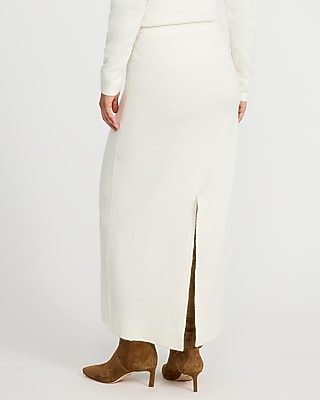 Boucle High Waisted Sweater Maxi Skirt