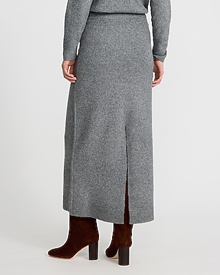 Boucle High Waisted Sweater Maxi Skirt