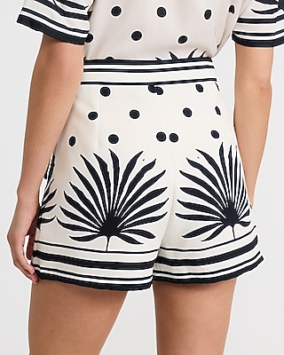 Tropical Printed Tie Wrap Mini Skort