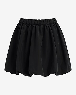 Silky Elastic Waist Bubble Hem Mini Skirt
