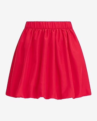 Silky Elastic Waist Bubble Hem Mini Skirt