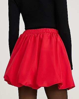 Silky Elastic Waist Bubble Hem Mini Skirt - image 4