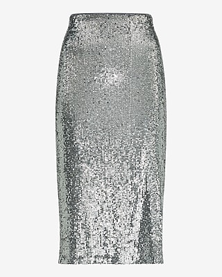 Sequin High Waisted Midi Pencil Skirt