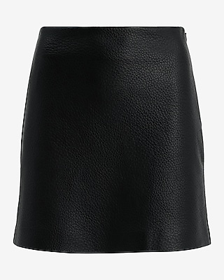 High Waisted Faux Leather Mini Skirt