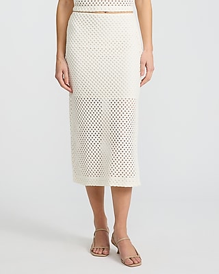 Crochet High Waisted Midi Skirt