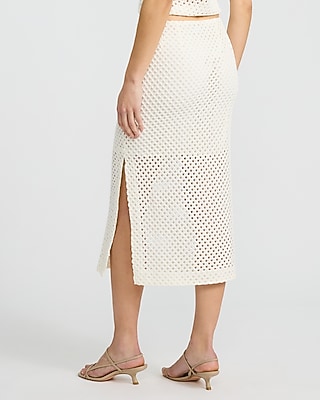 Crochet High Waisted Midi Skirt