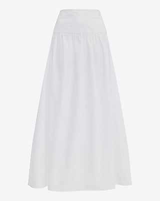 Cotton Poplin High Waisted Side Slit Maxi Skirt - image 4