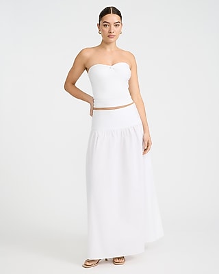 Cotton Poplin High Waisted Side Slit Maxi Skirt - image 3
