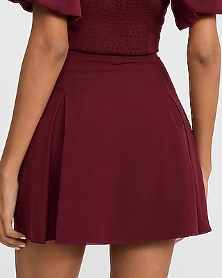 High Waisted Pleated Mini Skirt