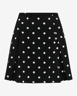 Polka Dot High Waisted Pleated Mini Skirt