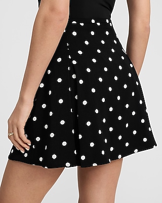Polka Dot High Waisted Pleated Mini Skirt