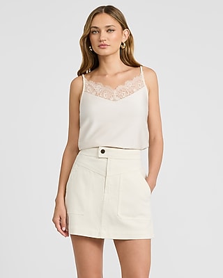 High Waisted Utility Denim Mini Skirt