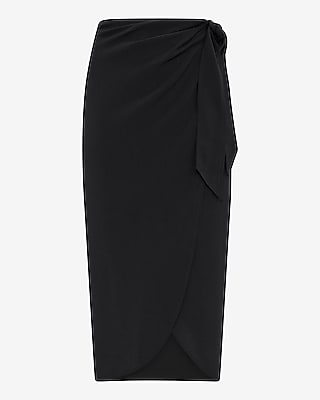 High Waisted Tie Wrap Midi Skirt - image 5